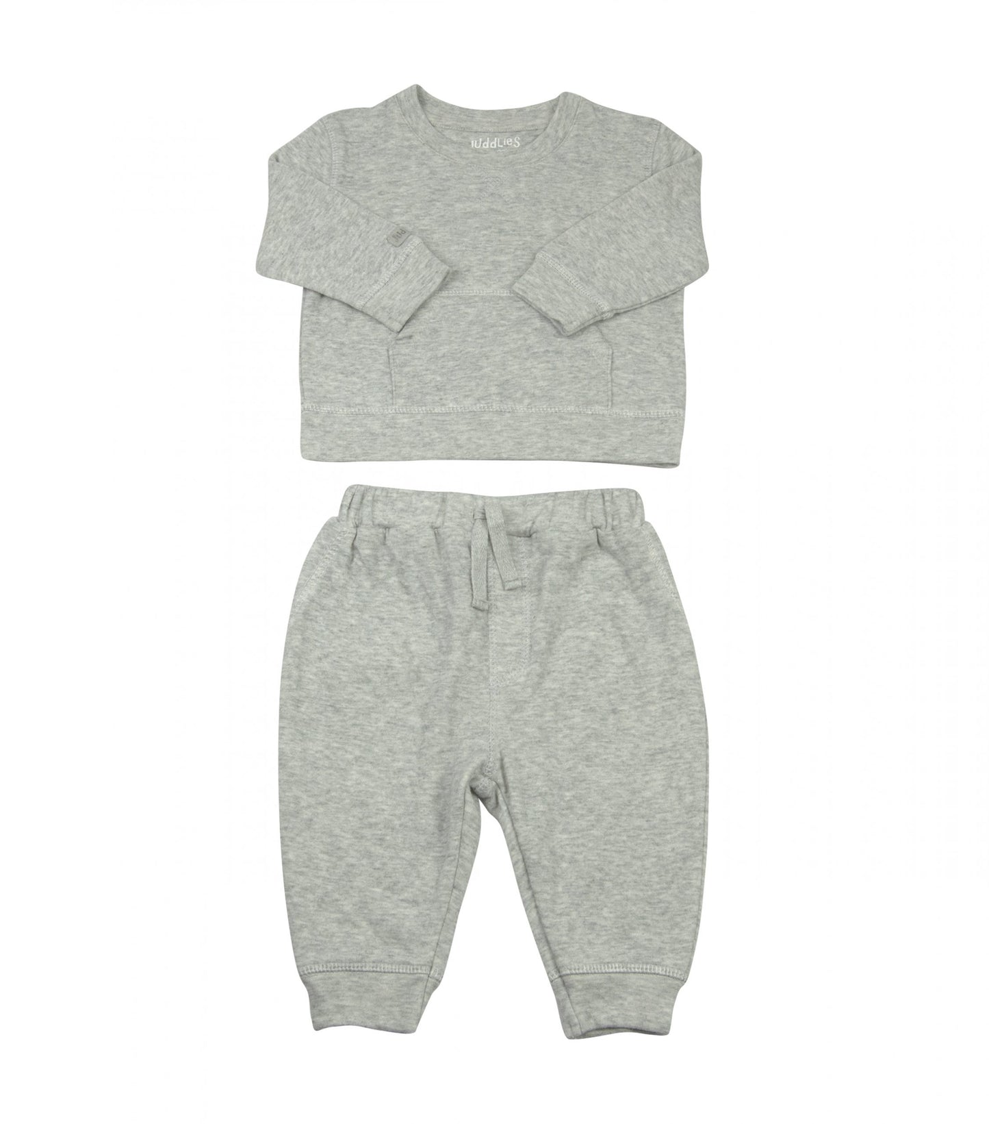 Breathe EZE Collection | Baby Two-Piece Jogger Set: Light Grey Fleck