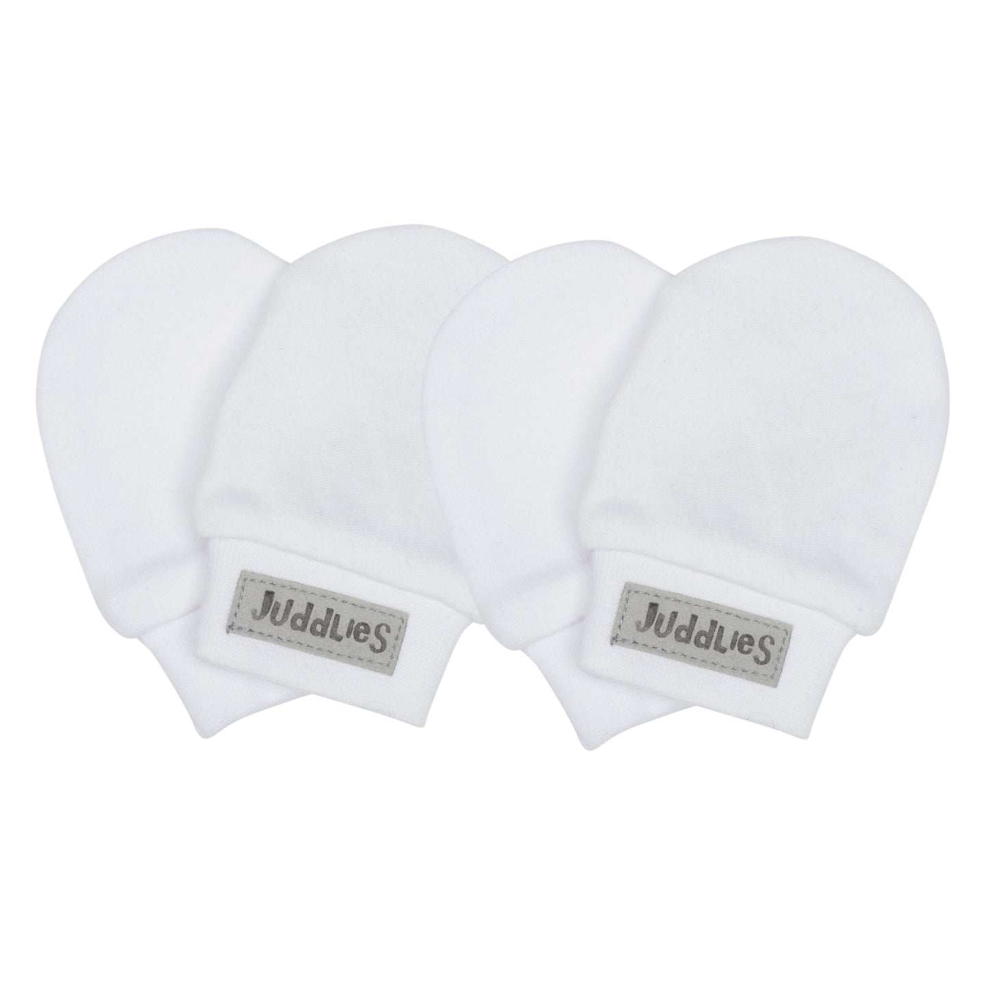 Essentials Collection | Newborn Baby Organic Cotton Scratch Mitts (2-pk): White