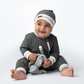 Cottage Collection | Newborn Baby Organic Cotton Hat: Bear Black