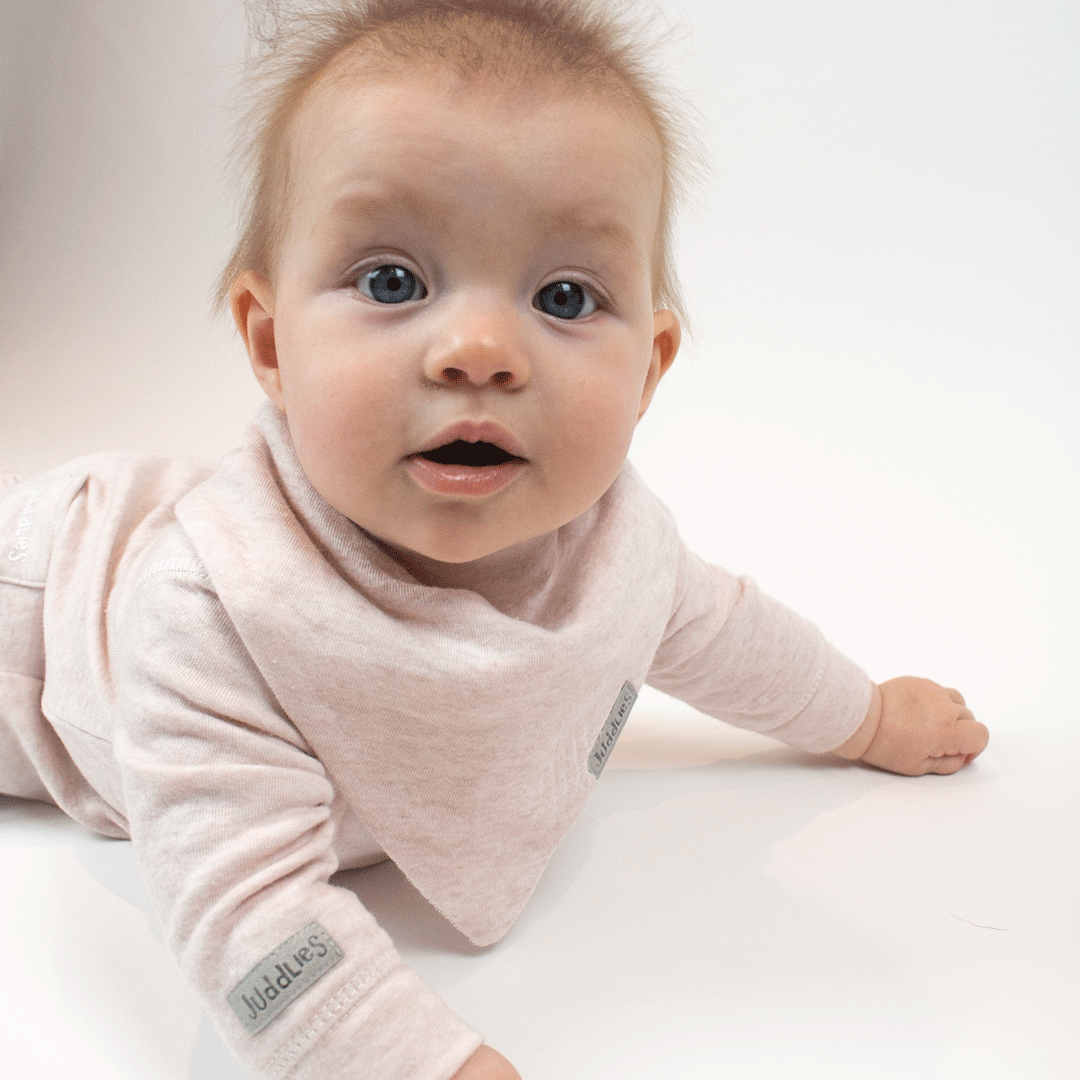 bandana-bib-2pc-lavendar-purple-rosewater-pink-fleck-breathe-eze-pink