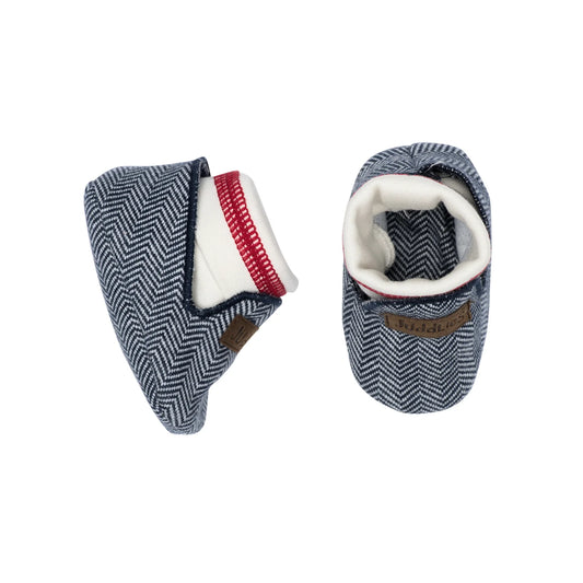 Cottage Collection | Baby Organic Cotton Slippers: Lake Blue