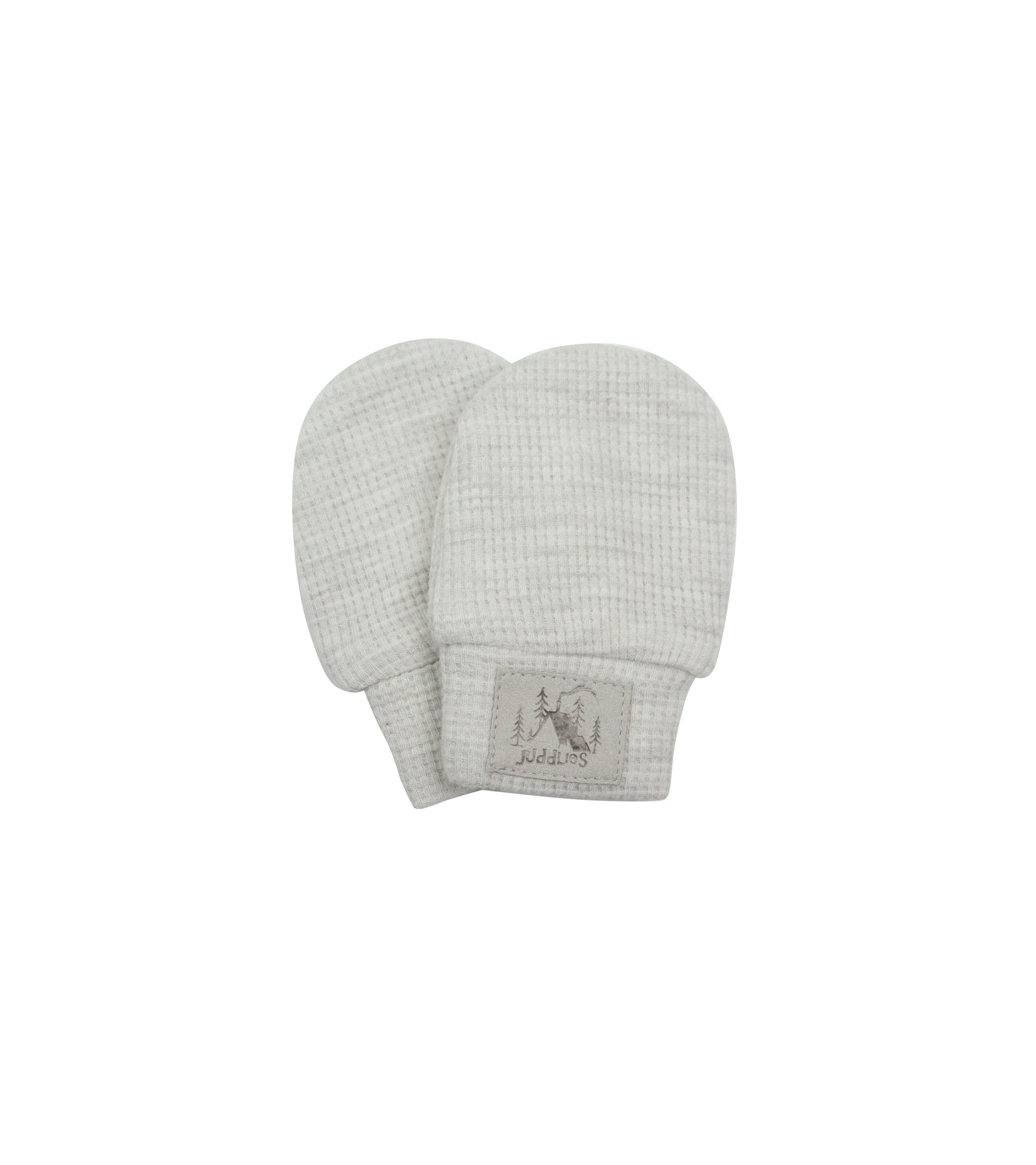 Mini Waffle Collection | Newborn Baby Scratch Mitts: Light Grey