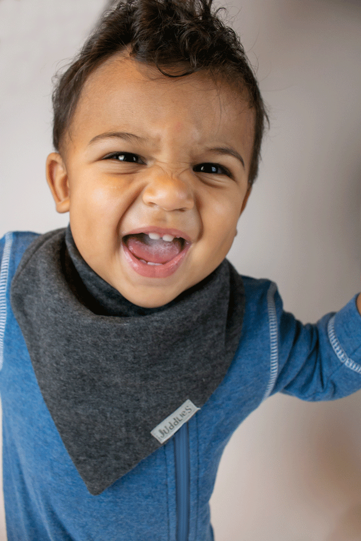 Breathe EZE Collection | Baby Bandana Bibs (Set of 2): Light Grey Fleck & Charcoal Fleck