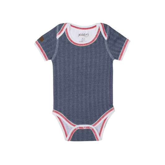 Cottage Collection | Baby Organic Cotton Short Sleeve Onesie: Lake Blue