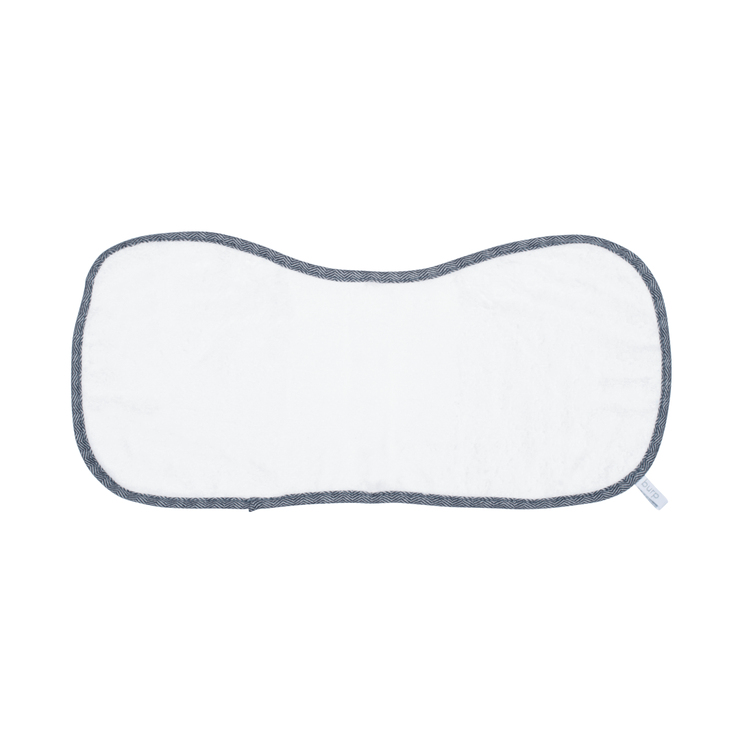 Bamboo Collection | Bamboo Baby Burp Cloth: White/Lake Blue