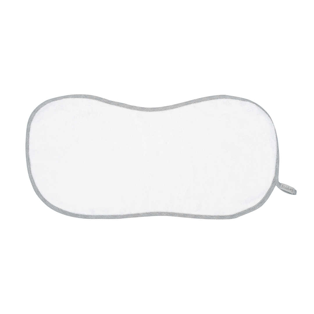 Bamboo Collection | Bamboo Baby Burp Cloth: White/Driftwood Grey