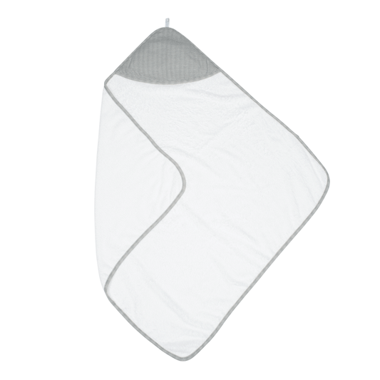 Bamboo Collection | Bamboo Baby Towel: White/Driftwood Grey
