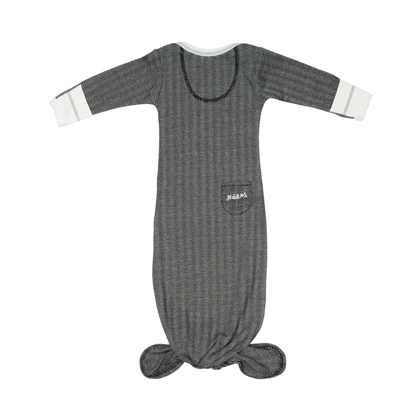 Cottage Collection | Baby Organic Cotton Knotted Nightgowns: Bear Black