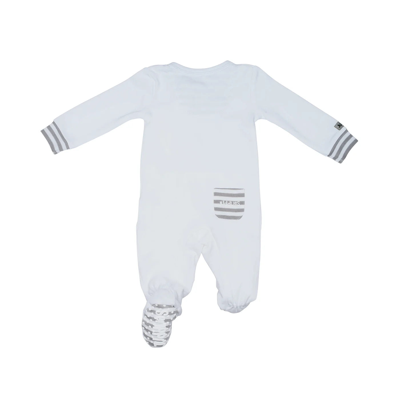 Essentials Collection | Baby Organic Cotton Footed Two-Way Zipper Sleeper: White