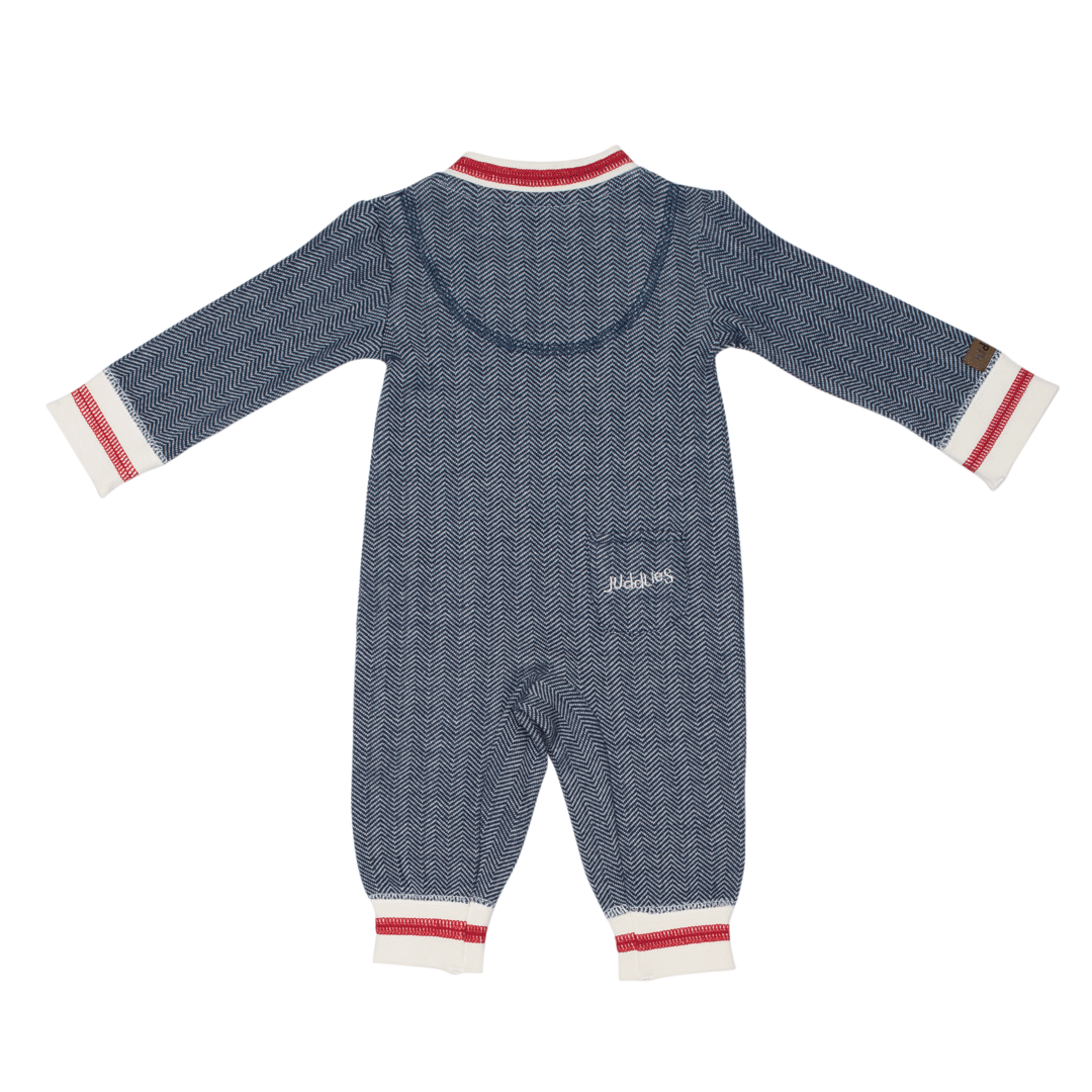 Cottage Collection | Baby Organic Cotton Playsuit: Lake Blue