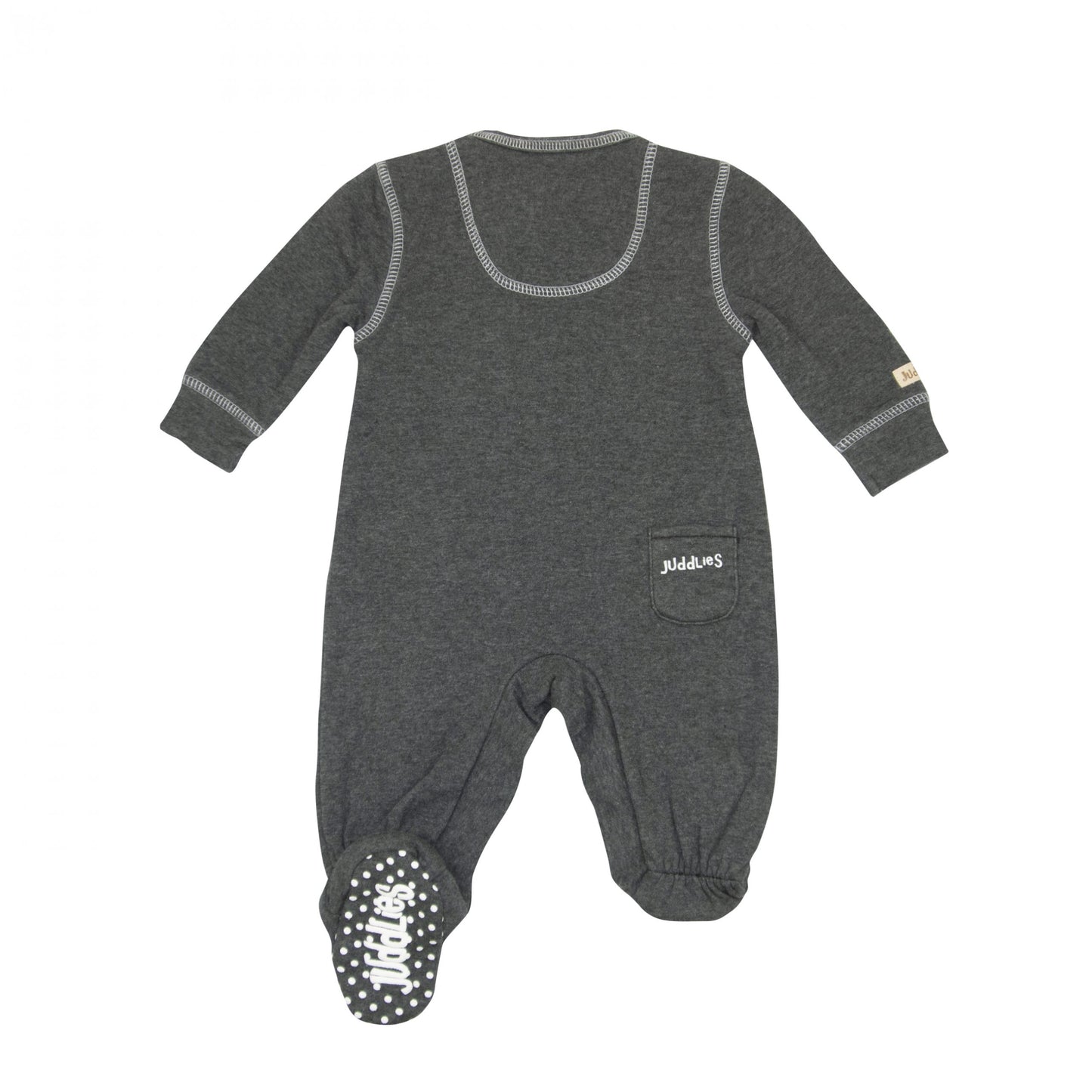Breathe EZE Collection | Baby Footed Two-Way Zipper Sleeper: Charcoal Grey Fleck