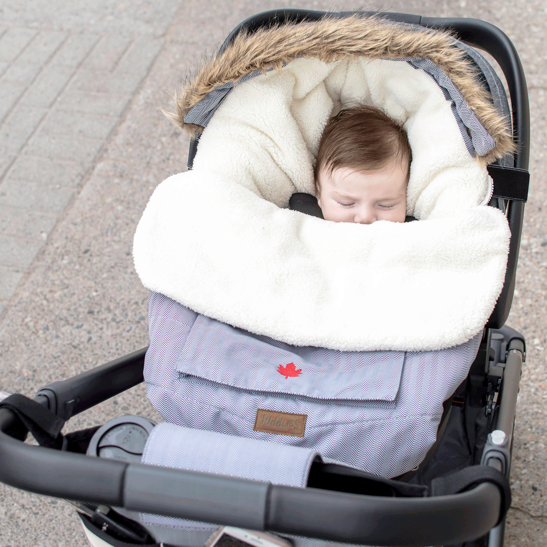 Baby Car Seat & Stroller Bag: Herringbone Grey