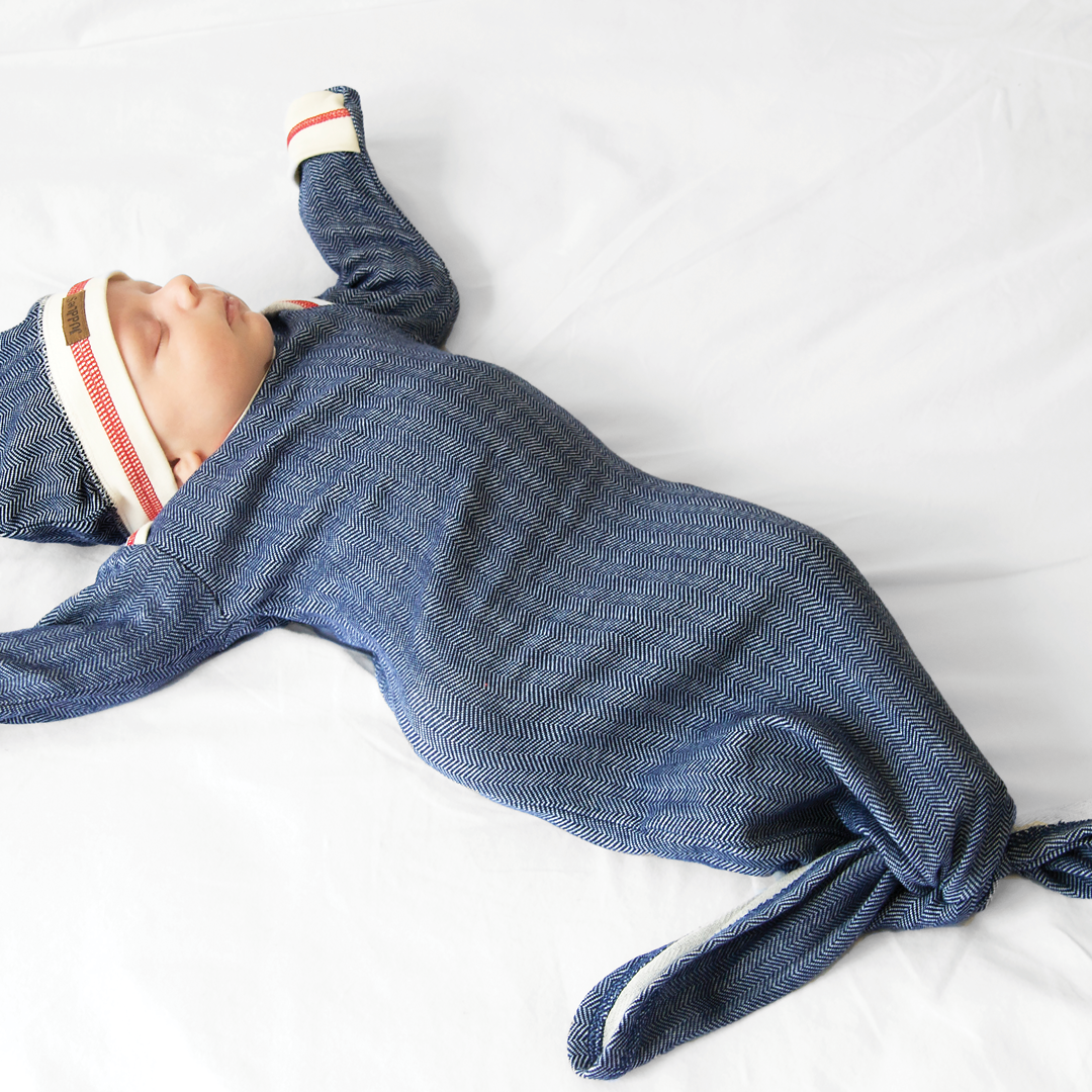 Cottage Collection | Baby Organic Cotton Beanie Hat: Lake Blue