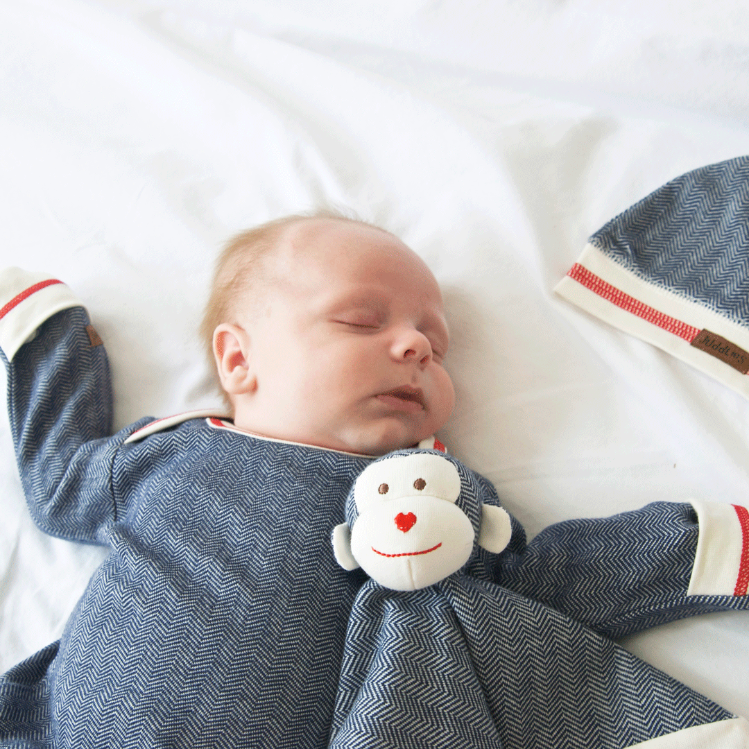 Cottage Collection | Baby Organic Cotton Security Blanket Lovey: Monkey
