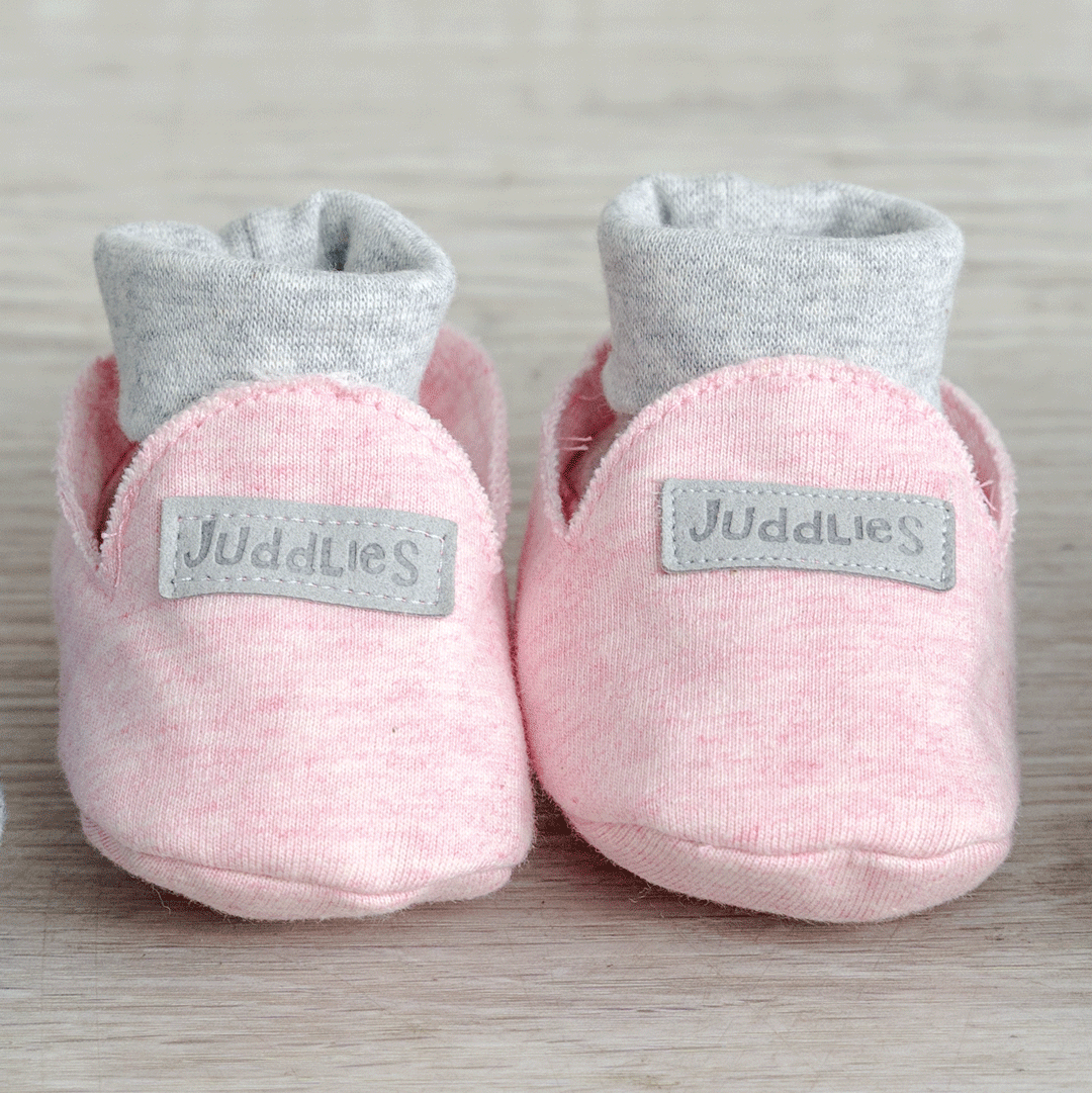 Raglan Collection | Baby Organic Cotton Slippers: Dogwood Pink