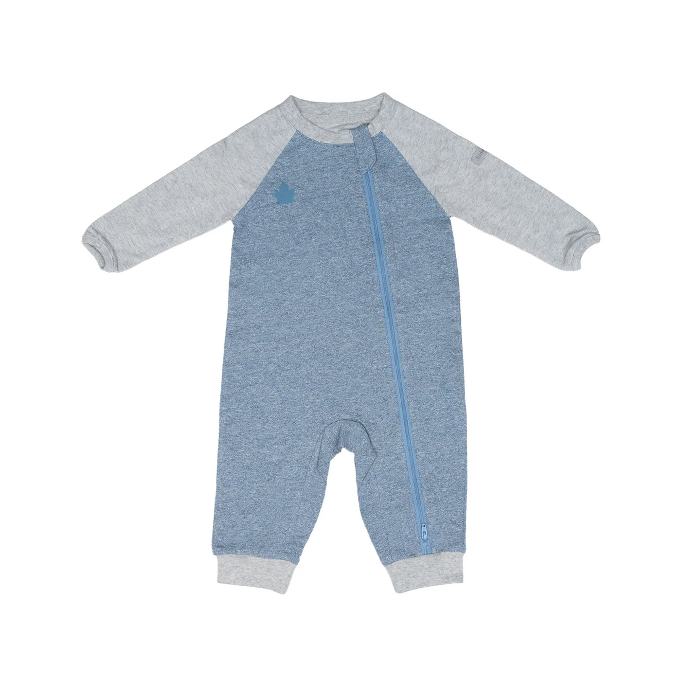 Raglan Collection | Baby Organic Cotton Playsuit: Denim Blue