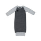 Raglan Collection | Baby Organic Cotton Nightgown: Graphite Black