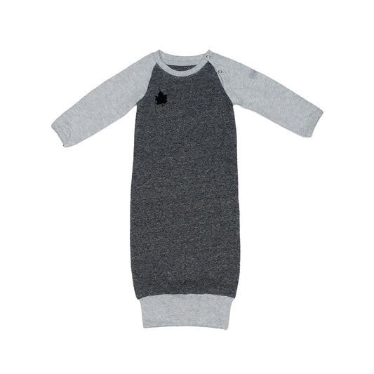 Raglan Collection | Baby Organic Cotton Nightgown: Graphite Black