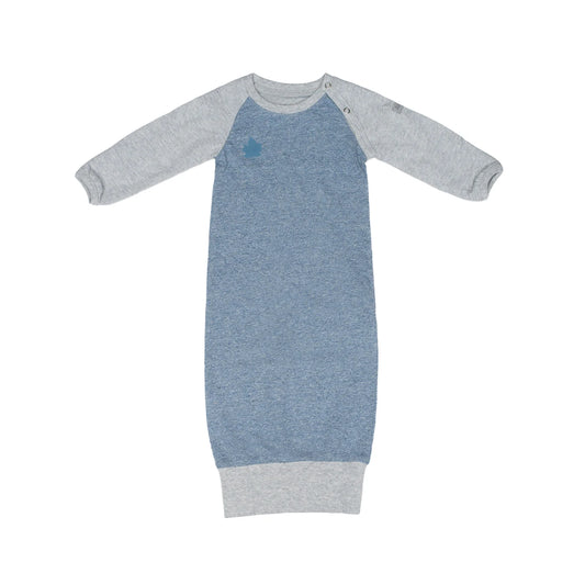 Raglan Collection | Baby Organic Cotton Nightgown: Denim Blue