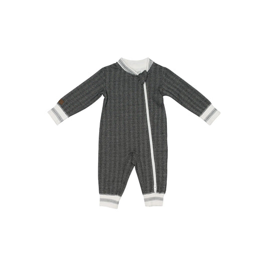 Cottage Collection | Baby Organic Cotton Playsuit: Bear Black