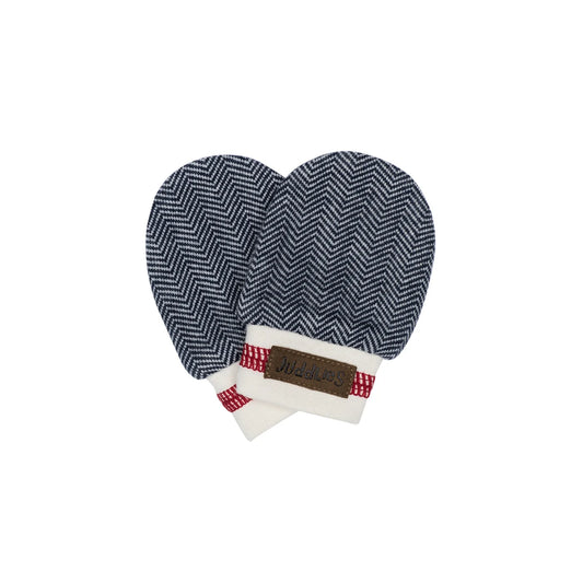 Cottage Collection | Newborn Baby Organic Cotton Scratch Mitts: Lake Blue
