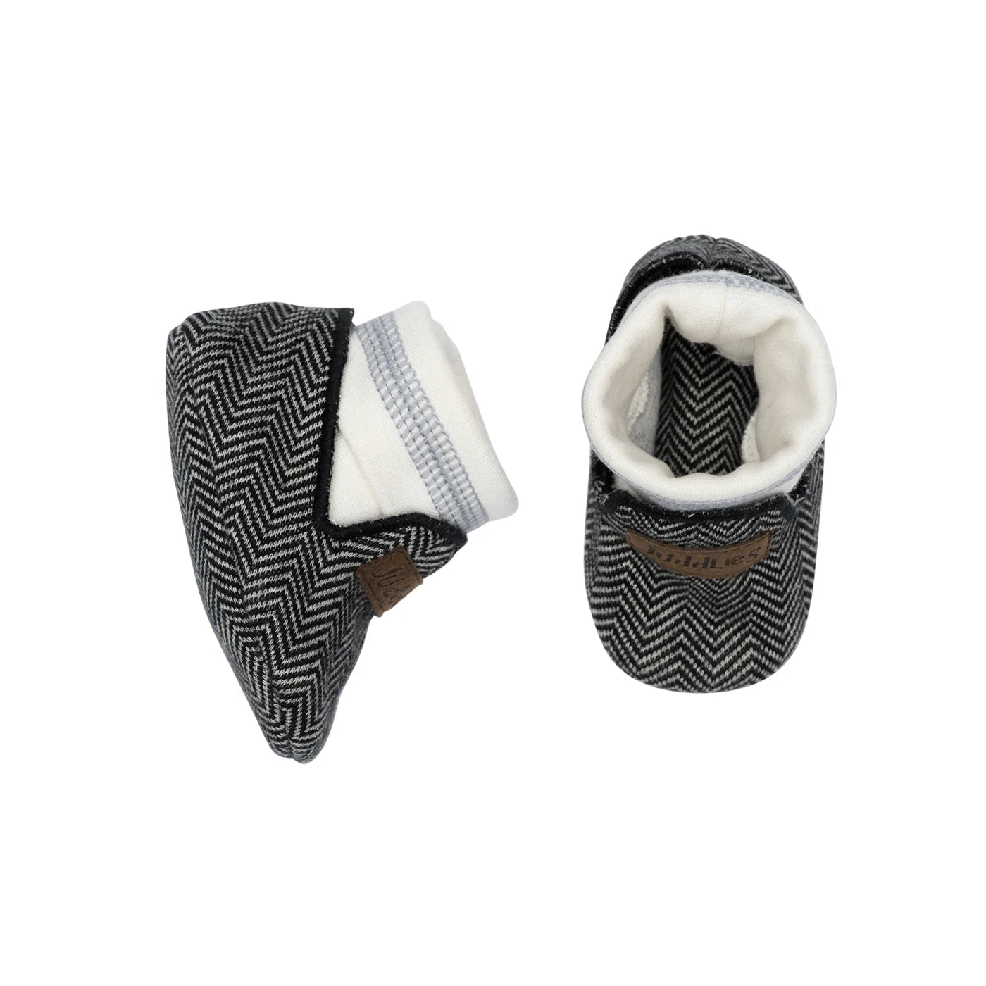 Cottage Collection | Baby Organic Cotton Slippers: Bear Black
