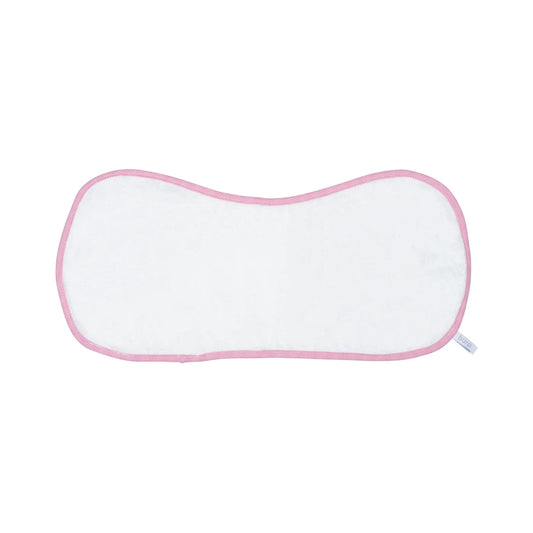 Bamboo Collection | Bamboo Baby Burp Cloth: White/Sunset Pink