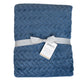 Jacquard Flannel Blanket: Navy