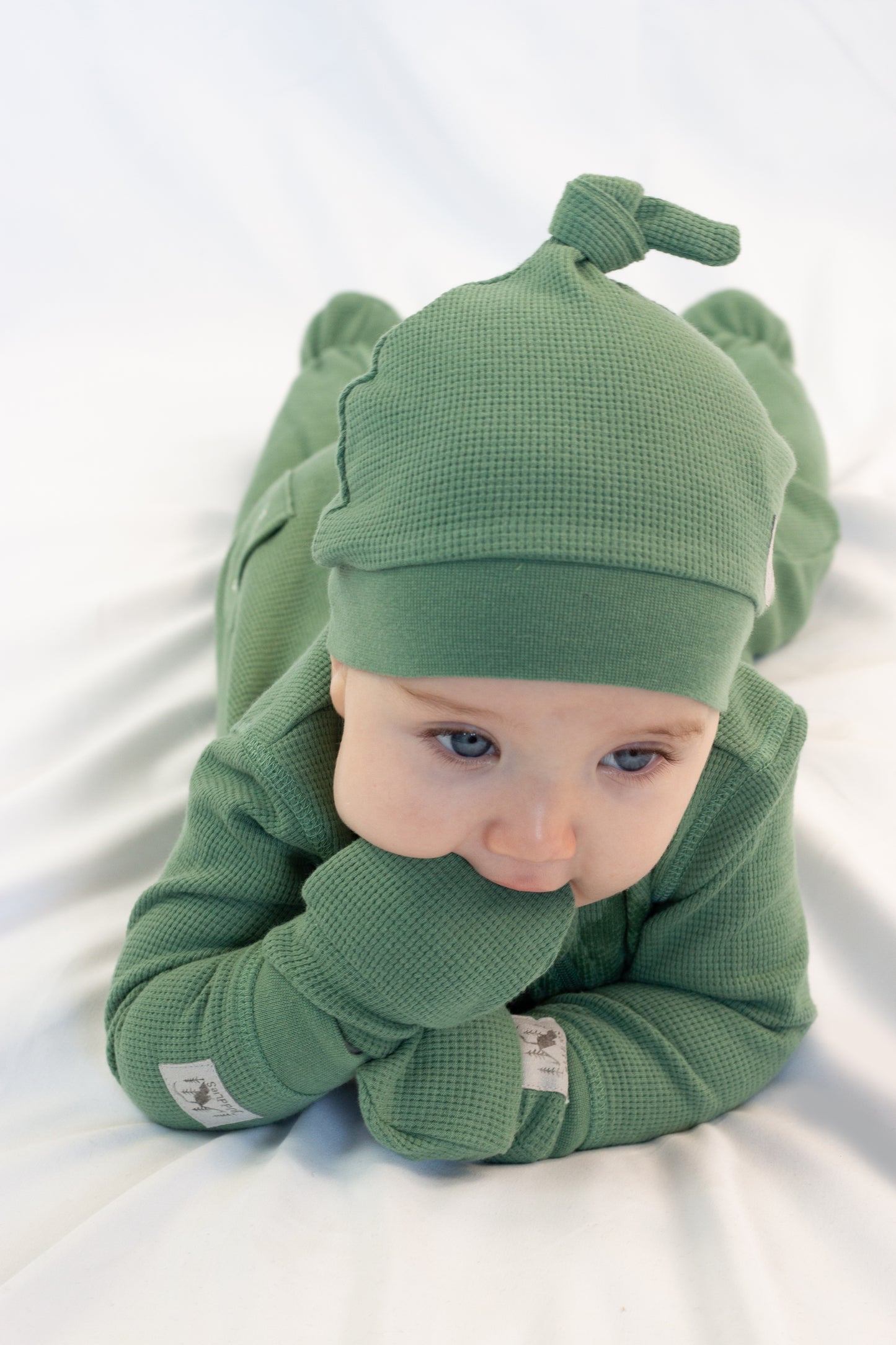 Mini Waffle Collection | Newborn Baby Hat: Pine