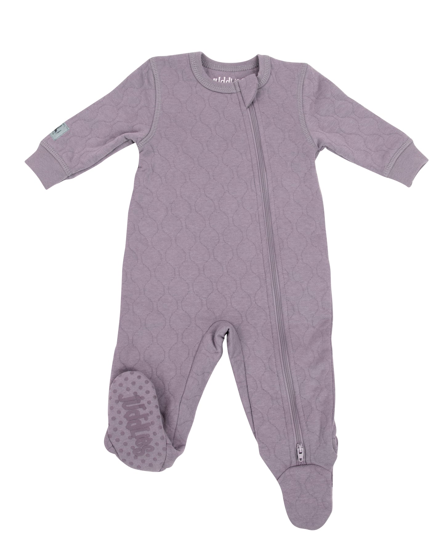 Quilted Collection | Baby Footed Two-Way Zipper Sleeper: Mauve