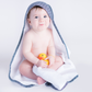 Bamboo Collection | Bamboo Baby Towel: White/Driftwood Grey
