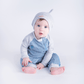Raglan Collection | Baby Organic Cotton Playsuit: Denim Blue