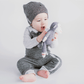 Raglan Collection | Baby Organic Cotton Playsuit: Graphite Black