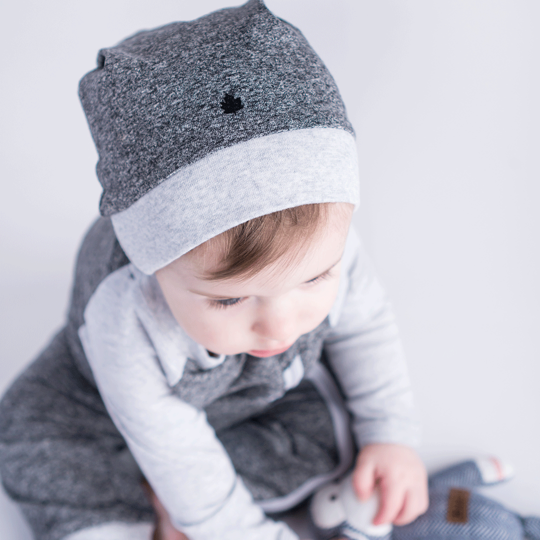 Raglan Collection | Baby Organic Cotton Slouchy Hats (2-pk): Graphite Black