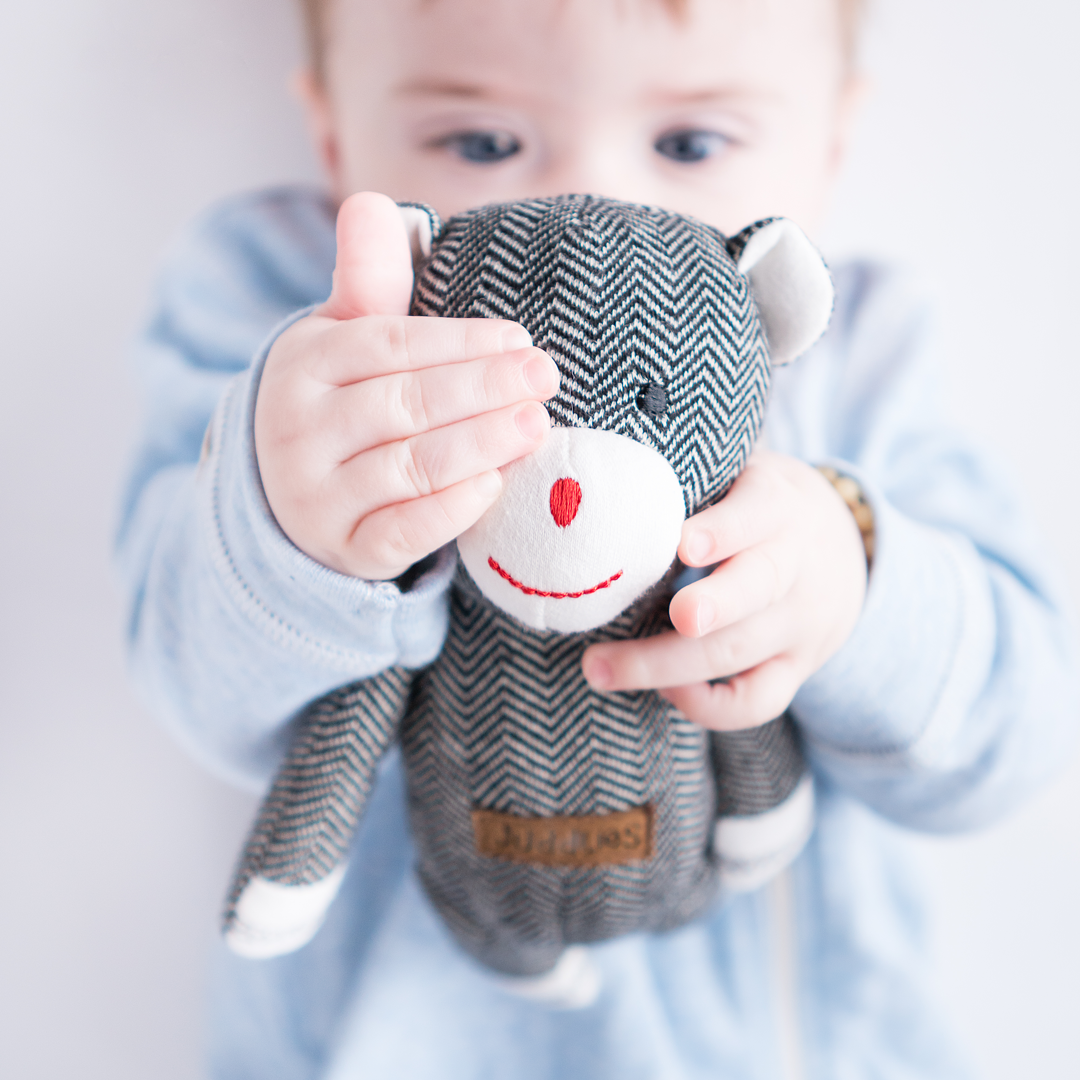 Cottage Collection | Baby Organic Cotton Rattle: Bear