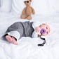 Raglan Collection | Baby Organic Cotton Nightgown: Graphite Black