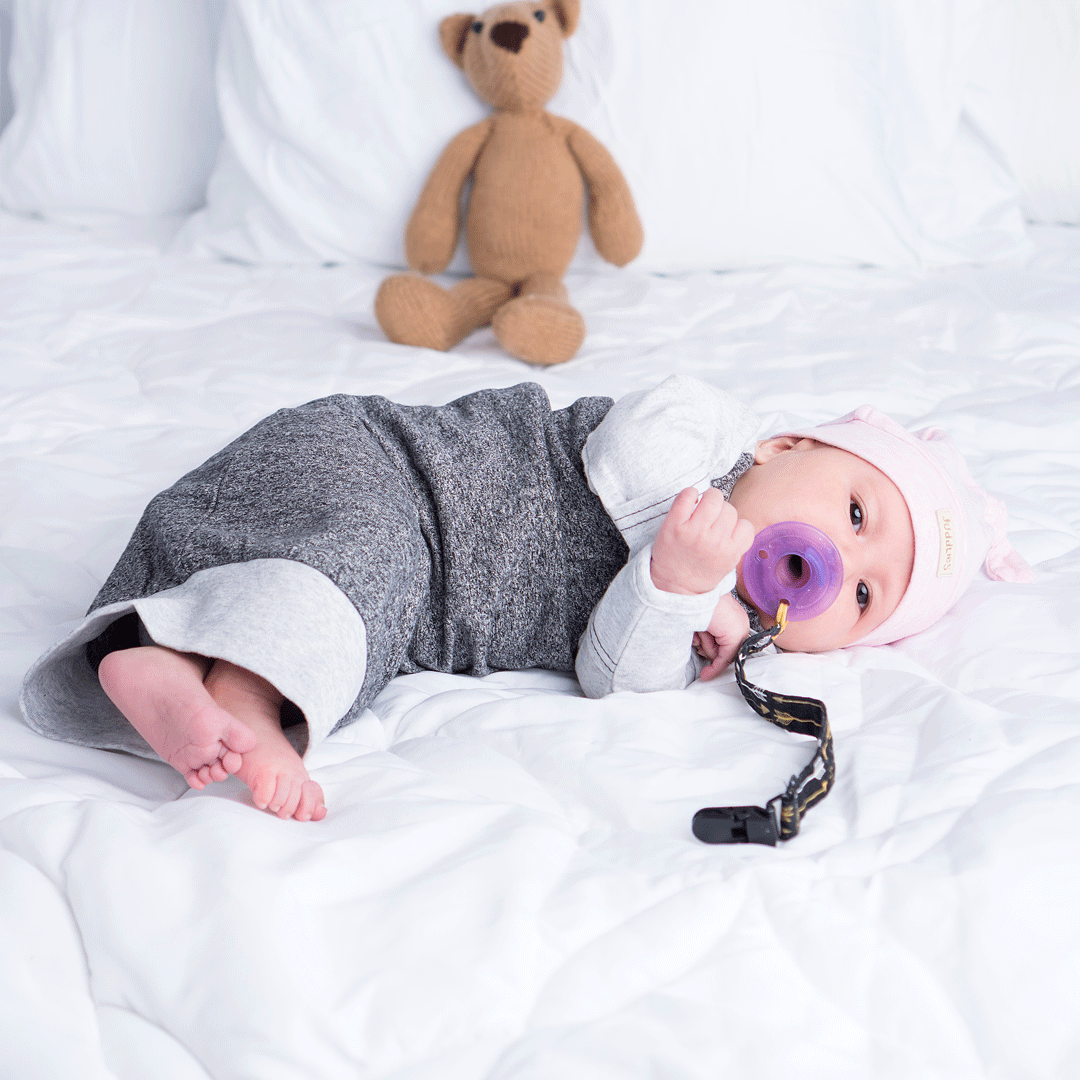 Raglan Collection | Baby Organic Cotton Nightgown: Graphite Black