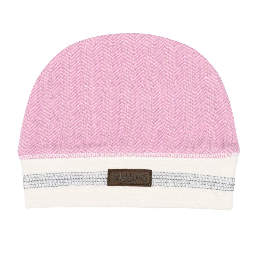 Cottage Collection | Newborn Baby Organic Cotton Hat: Sunset Pink