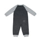 Raglan Collection | Baby Organic Cotton Playsuit: Graphite Black