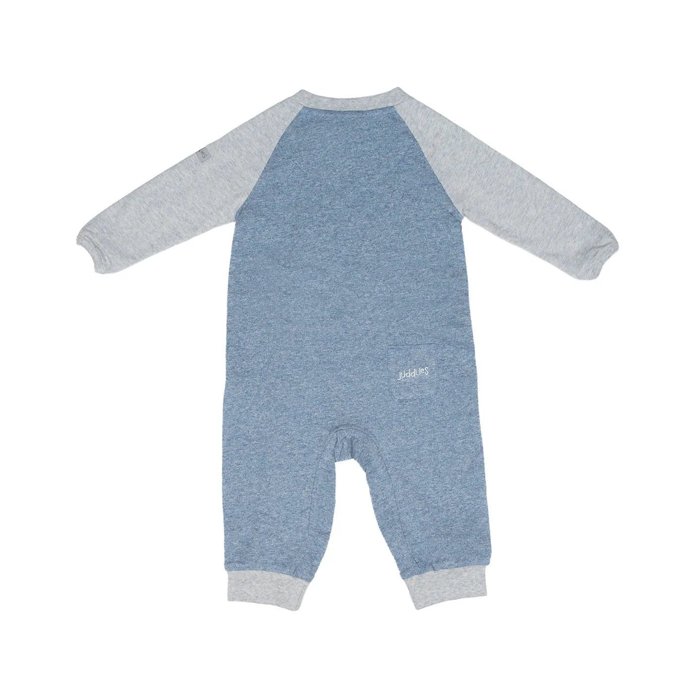 Raglan Collection | Baby Organic Cotton Playsuit: Denim Blue