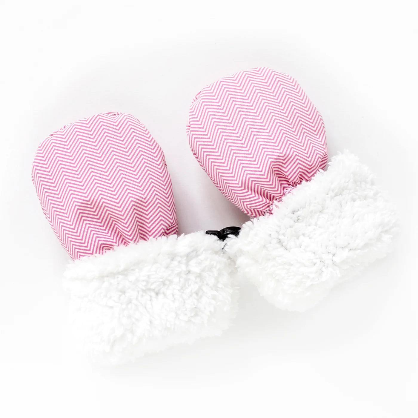 Baby WInter Mitts: Herringbone Pink