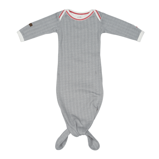 Cottage Collection | Baby Organic Cotton Knotted Nightgowns: Driftwood Grey