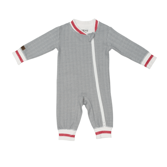 Cottage Collection | Baby Organic Cotton Playsuit: Driftwood Grey