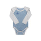 Raglan Collection | Baby Organic Cotton Long Sleeve Onesie: Denim Blue