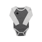 Raglan Collection | Baby Organic Cotton Long Sleeve Onesie: Graph Black