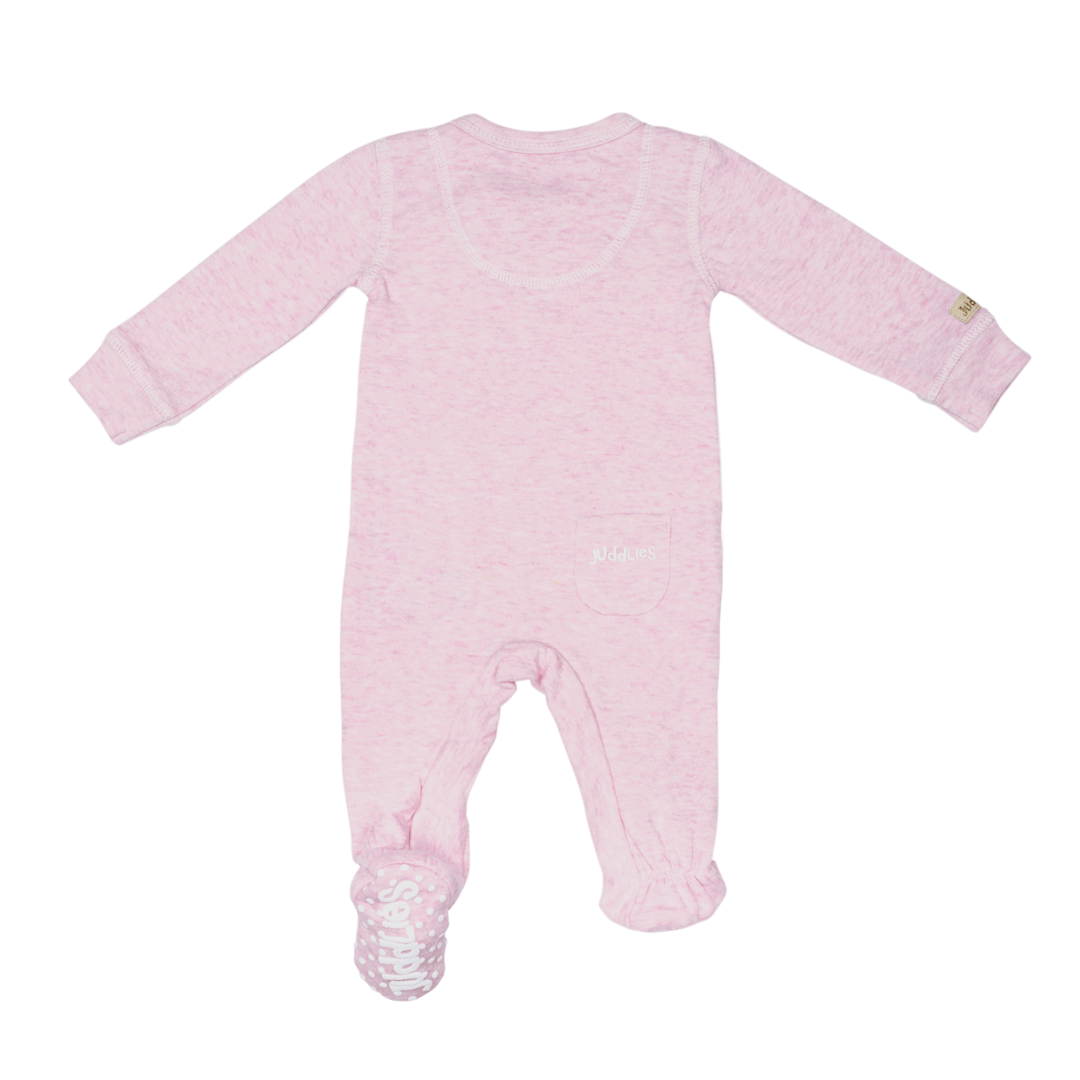 Breathe EZE Collection | Baby Footed Two-Way Zipper Sleeper: Pink Fleck