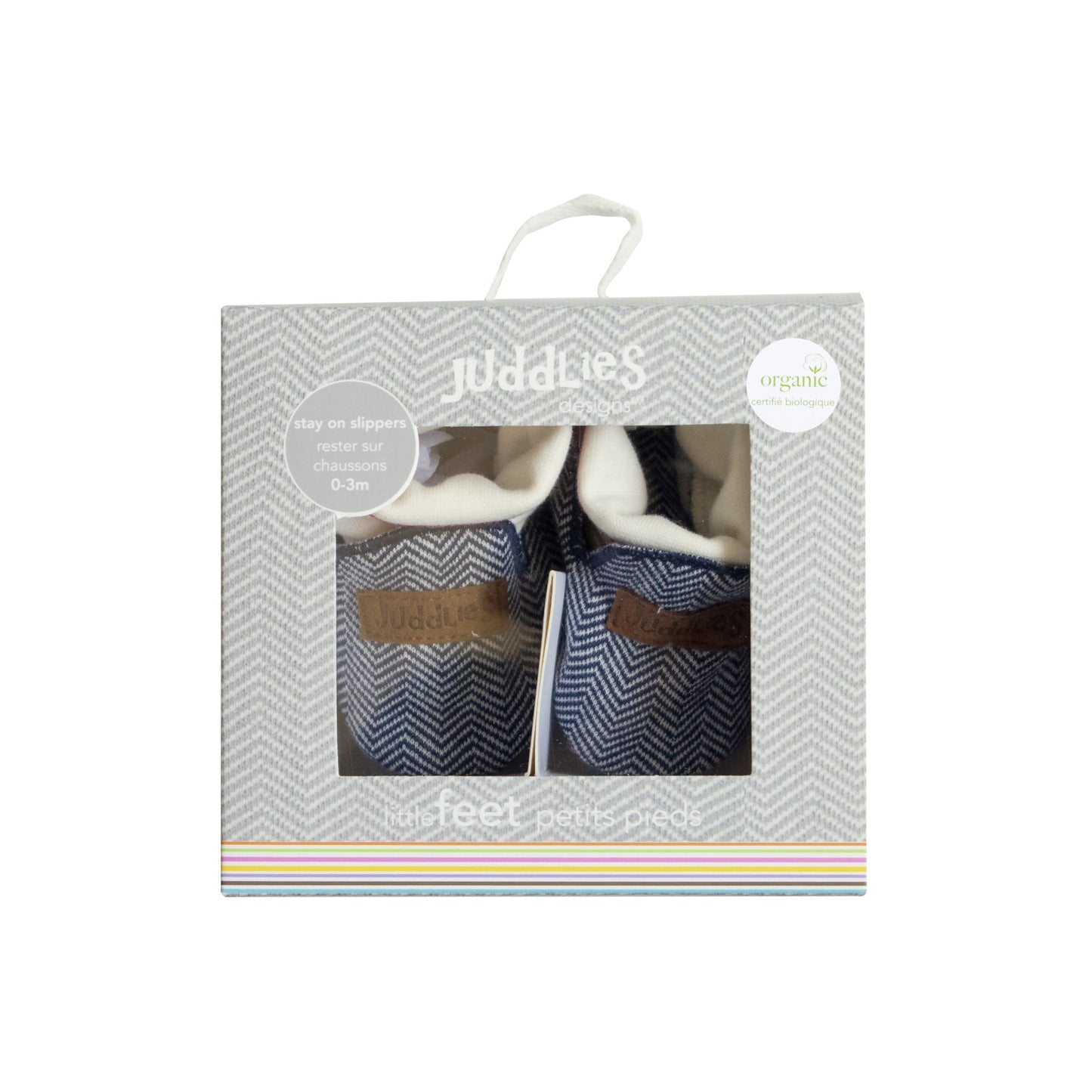 Cottage Collection | Baby Organic Cotton Slippers: Lake Blue